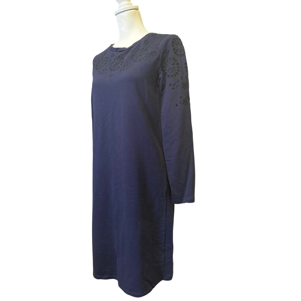 Boden floral cutout blue midi dress 100 % cotton womens size 6